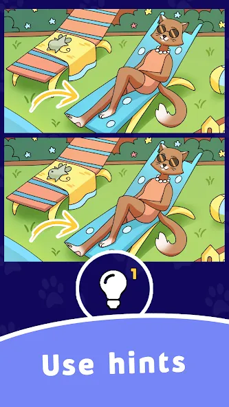 Find Differences: Cute Cats [MOD: безлимитные подсказки и открыты все уровни] Screenshot 5