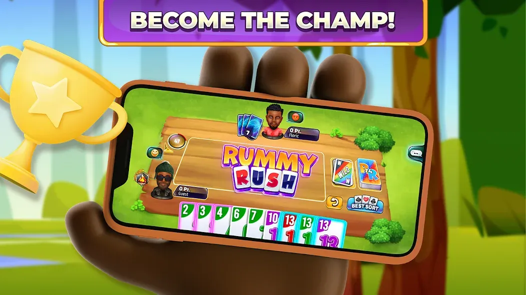 Rummy Rush - Classic Card Game [MOD: безлимитные монеты и подсказки] Screenshot 5