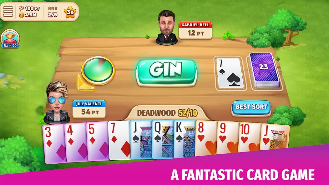 Gin Rummy Stars - Card Game [MOD: безлимитные монеты и все карты] Screenshot 1