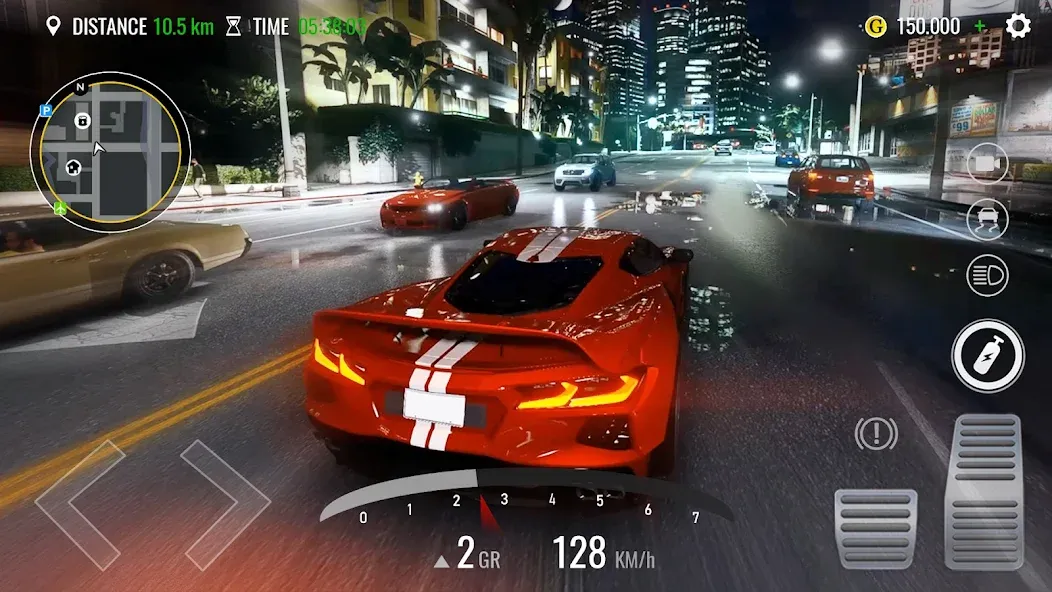 Traffic Driving Car Simulator [MOD: безлимитные деньги и топливо] Screenshot 1