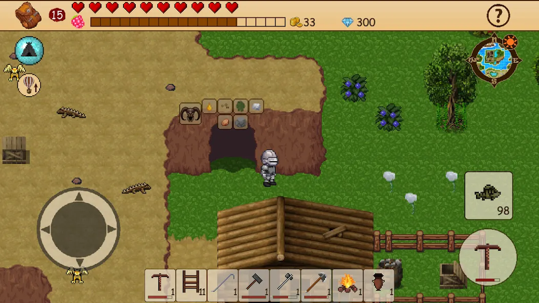 Survival RPG: Open World Pixel [MOD: безлимитные ресурсы и здоровье] Screenshot 1