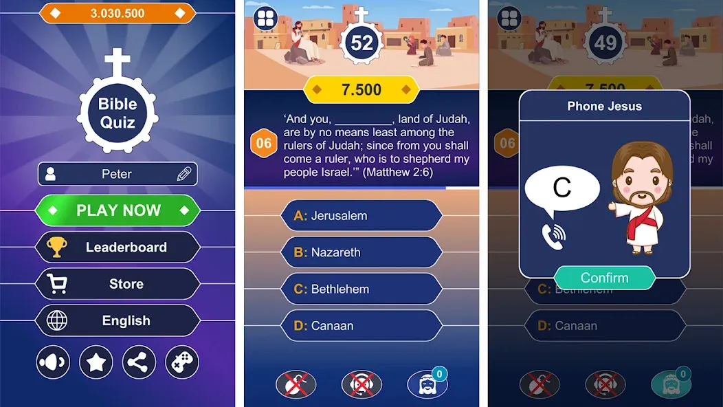 Daily Bible Trivia: Quiz Games [MOD: безлимитные подсказки и очки] Screenshot 1