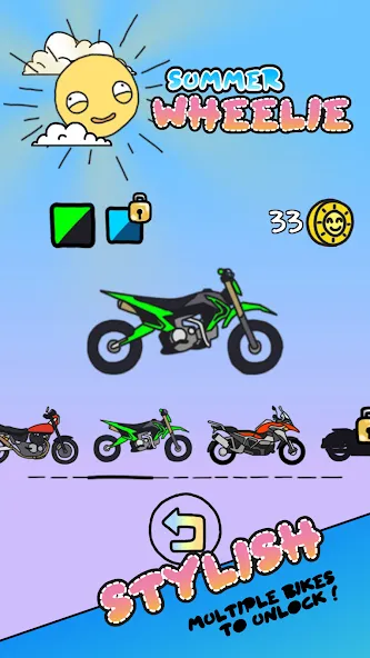 Summer Wheelie [MOD: безлимитное топливо и открыты все байки] Screenshot 2