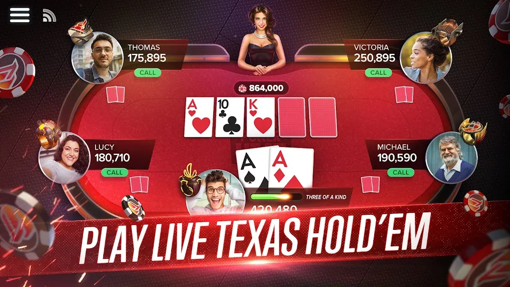Poker Heat™ Texas Holdem Poker [MOD: безлимитные фишки и все столы открыты] Screenshot 1
