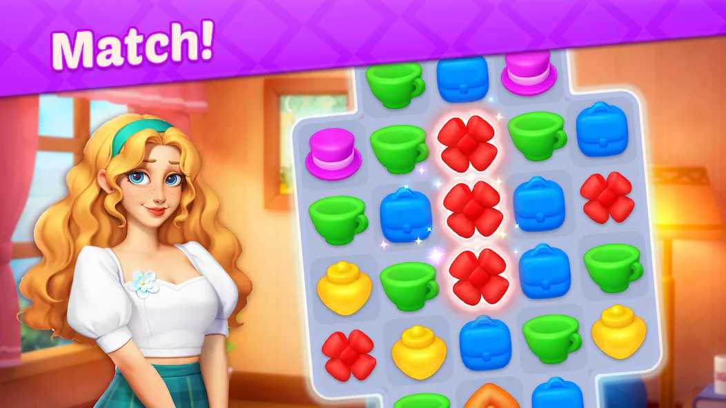Design Diary - Match 3 &amp; Home [MOD: безлимитные монеты и открыты все уровни] Screenshot 2