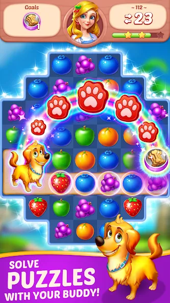 Fruit Diary - Match 3 Games [MOD: безлимитные монеты и жизни] Screenshot 4