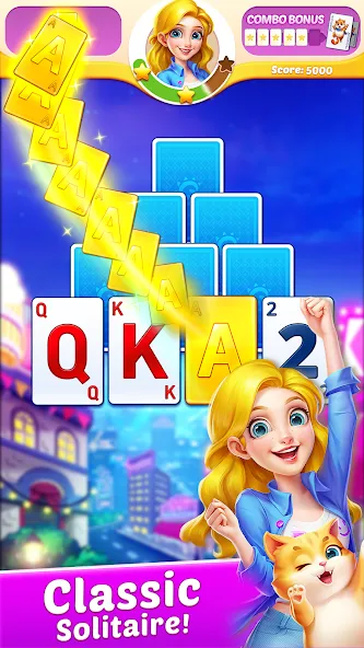 Solitaire Tripeaks Diary [MOD: безлимитные монеты и жизни] Screenshot 4