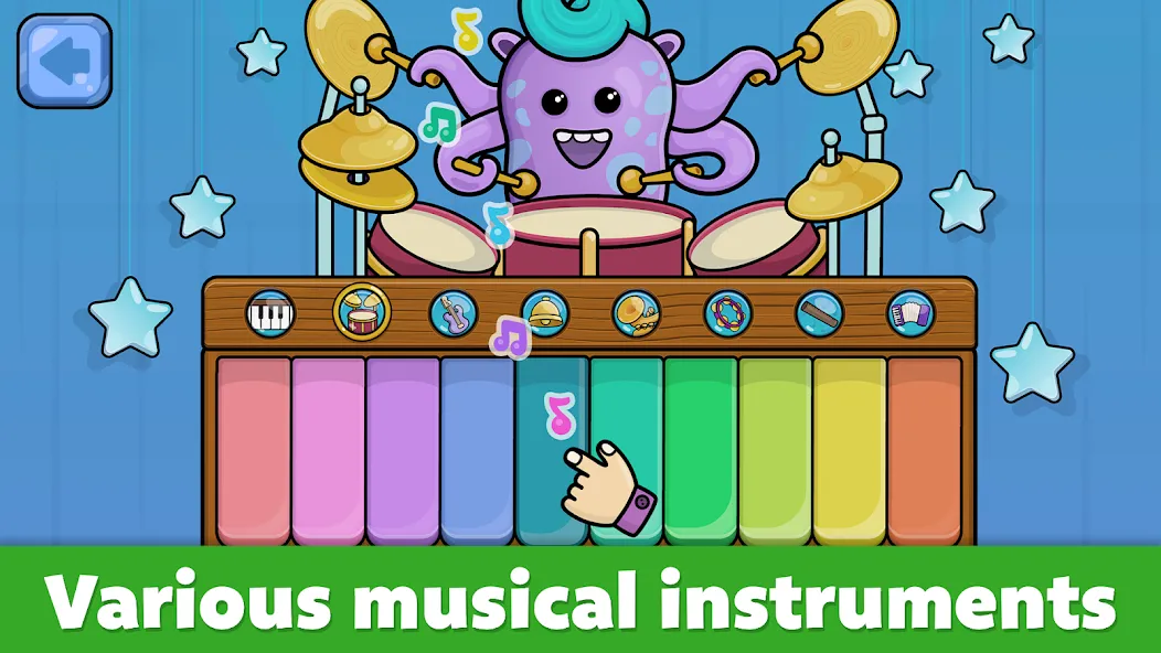 Baby Piano: Kids Music Games [MOD: разблокированы все музыкальные инструменты] Screenshot 2