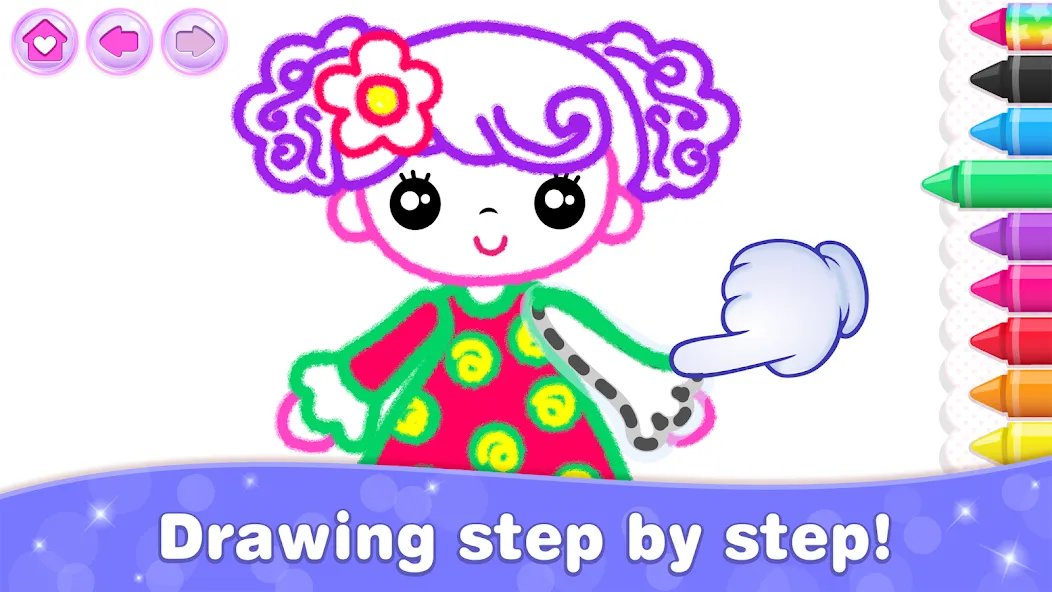 Bini Game Drawing for kids app [MOD: разблокированы все рисунки и уроки] Screenshot 3