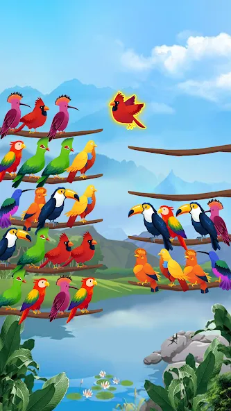 Bird Sort - Color Puzzle [MOD: без рекламы и все уровни открыты] Screenshot 1