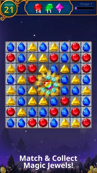 Jewels Magic: Mystery Match3 [MOD: безлимитные монеты и жизни] Screenshot 1