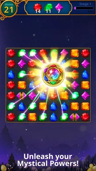 Jewels Magic: Mystery Match3 [MOD: безлимитные монеты и жизни] Screenshot 2