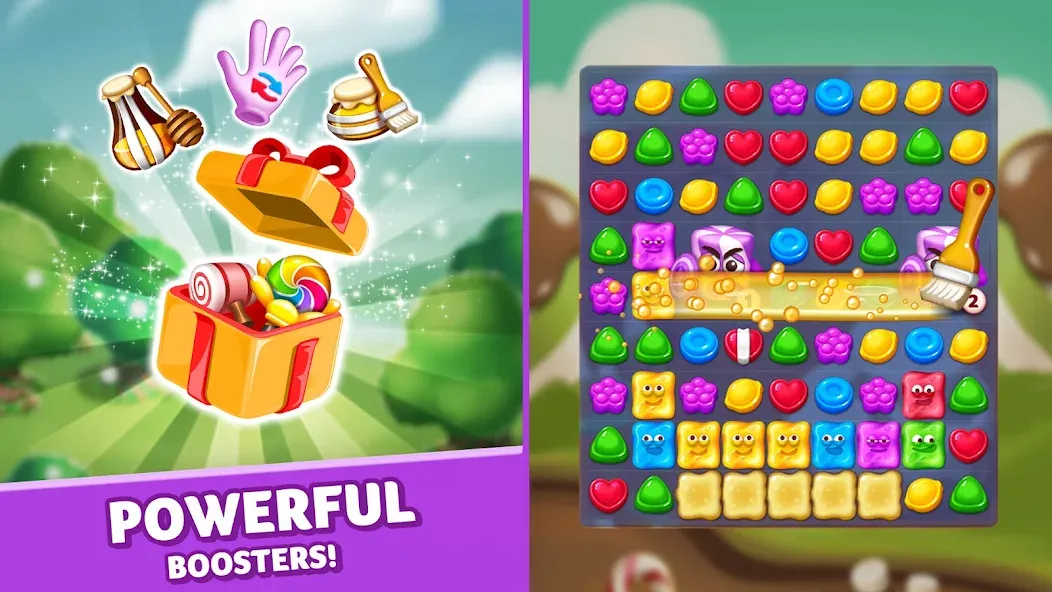 Lollipop &amp; Marshmallow Match3 [MOD: безлимитные ходы и жизни] Screenshot 2