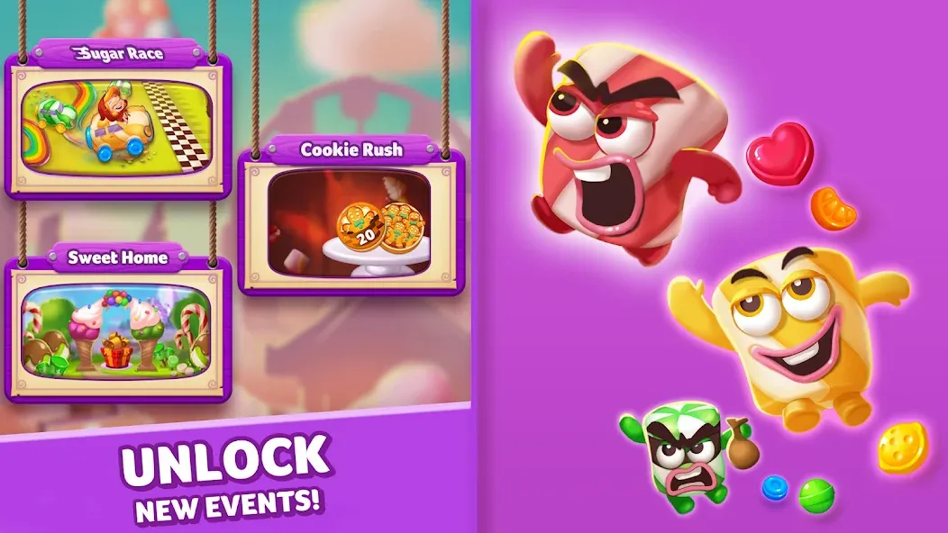 Lollipop &amp; Marshmallow Match3 [MOD: безлимитные ходы и жизни] Screenshot 4