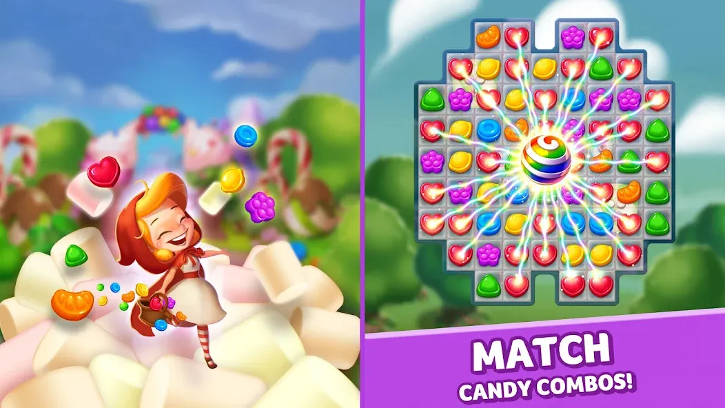 Lollipop &amp; Marshmallow Match3 [MOD: безлимитные ходы и жизни] Screenshot 5