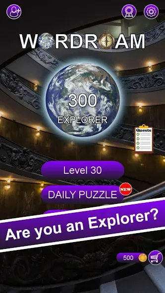 Word Roam - Word Of Wonders [MOD: безлимитные подсказки и монеты] Screenshot 1