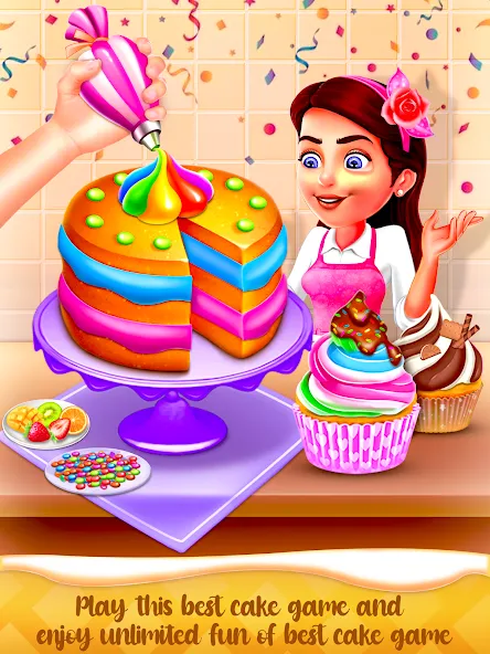 Cake Maker Cooking Cake Games [MOD: безлимитные деньги и всё открыто] Screenshot 1