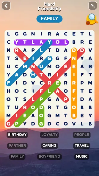 Word Search - Word Puzzle Game [MOD: безлимитные подсказки и открыты уровни] Screenshot 1