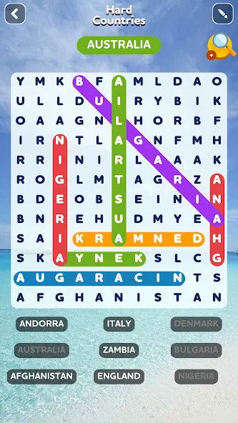 Word Search - Word Puzzle Game [MOD: безлимитные подсказки и открыты уровни] Screenshot 2