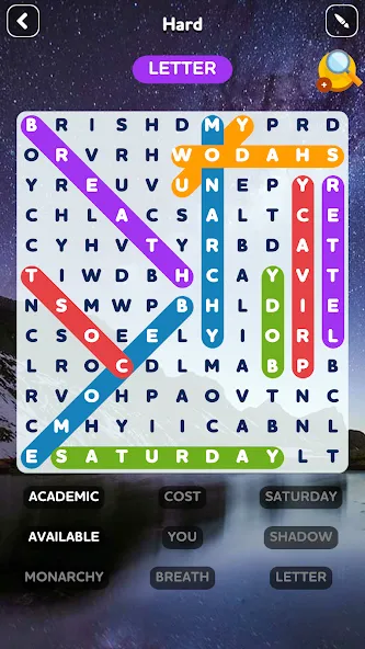 Word Search - Word Puzzle Game [MOD: безлимитные подсказки и открыты уровни] Screenshot 4