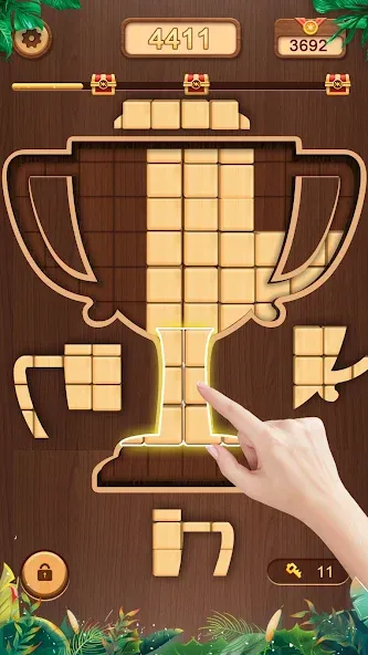 WoodCube - Woody Puzzle [MOD: безлимитные подсказки и отмена ходов] Screenshot 5