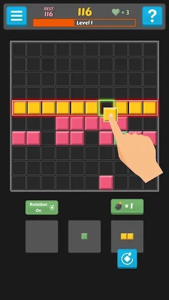 Block Buster - Hex and Square [MOD: безлимитные монеты и подсказки] Screenshot 2