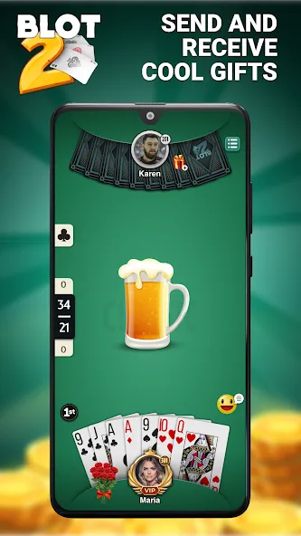 Blot 2 - Classic Belote [MOD: безлимитные монеты и премиум разблокирован] Screenshot 5