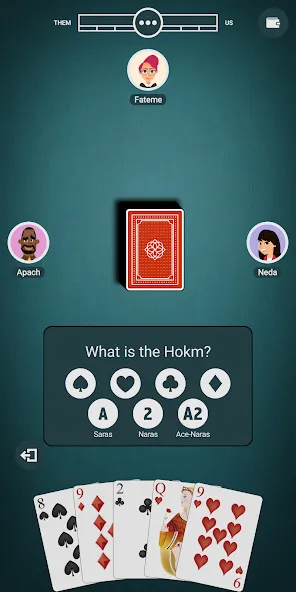 Hokm+ [MOD: много очков и все карты открыты] Screenshot 2