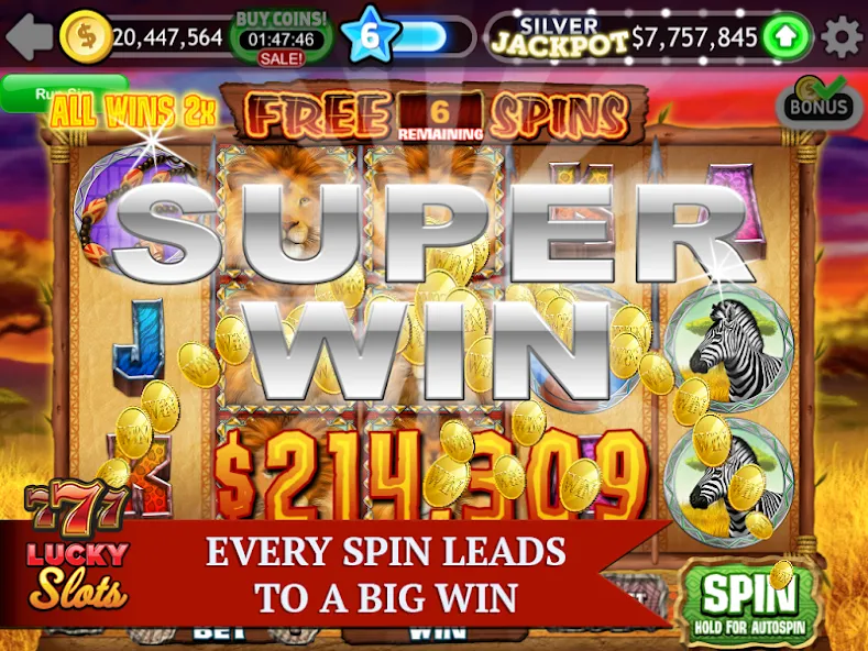 Lucky Slots [MOD: безлимитные монеты и бонусы] Screenshot 2