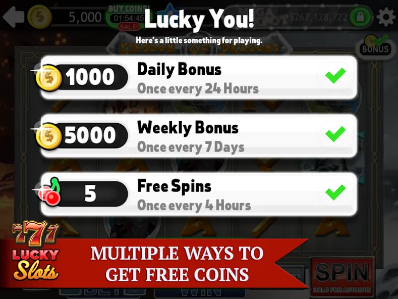Lucky Slots [MOD: безлимитные монеты и бонусы] Screenshot 5