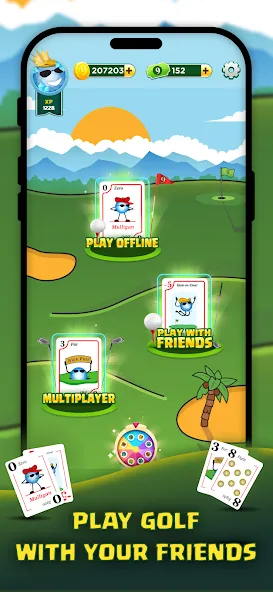 Play Nine: Golf Card Game [MOD: безлимитные монеты и все уровни] Screenshot 1