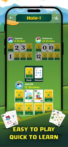 Play Nine: Golf Card Game [MOD: безлимитные монеты и все уровни] Screenshot 2