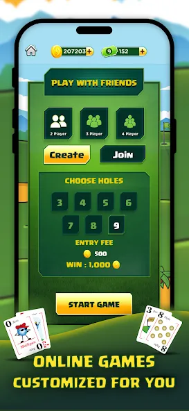 Play Nine: Golf Card Game [MOD: безлимитные монеты и все уровни] Screenshot 5
