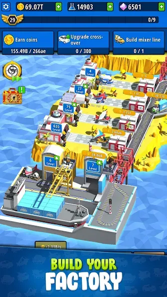 Idle Inventor - Factory Tycoon [MOD: безлимитные деньги и ресурсы] Screenshot 1