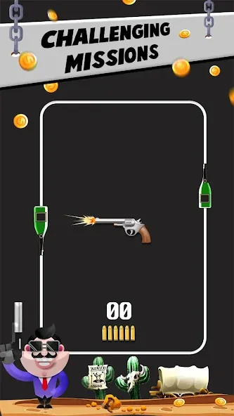 Bottle Shooting VS Gun [MOD: безлимитные патроны и точная стрельба] Screenshot 1