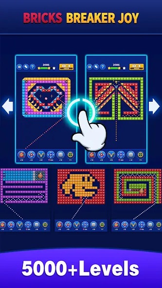 Bricks Breaker Joy [MOD: безлимитные жизни и усилители] Screenshot 5