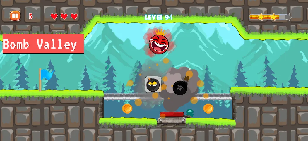 Bounce Ball 4: Red Season 4 [MOD: безлимитные жизни и открыты все уровни] Screenshot 4