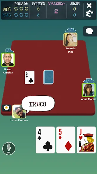Truco Brasil - Truco online [MOD: онлайн-игра с безлимитными монетами] Screenshot 4