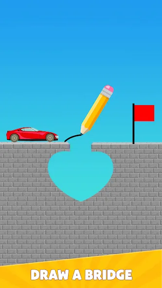 Draw Bridge Puzzle: Brain Game [MOD: без рекламы и все уровни открыты] Screenshot 1