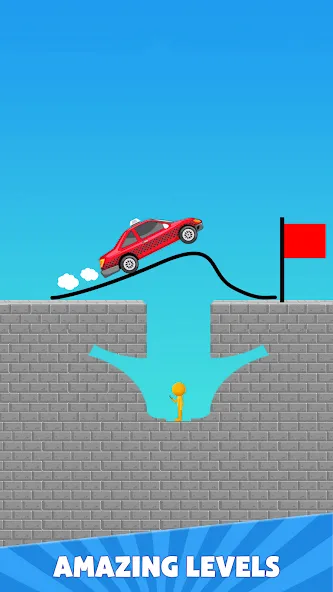 Draw Bridge Puzzle: Brain Game [MOD: без рекламы и все уровни открыты] Screenshot 4