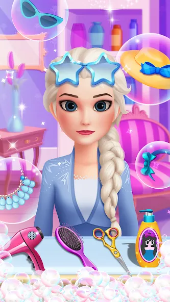 Hair Salon: Beauty Salon Game [MOD: все прически и аксессуары открыты] Screenshot 1