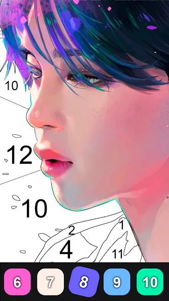 Kpop Paint by Numbers BT21 [MOD: без рекламы и все картинки открыты] Screenshot 4