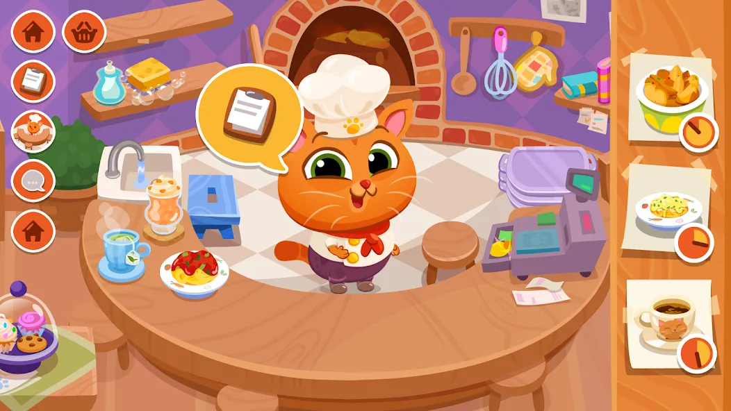 Bubbu Restaurant - My Cat Game [MOD: много монет и все блюда открыты] Screenshot 1