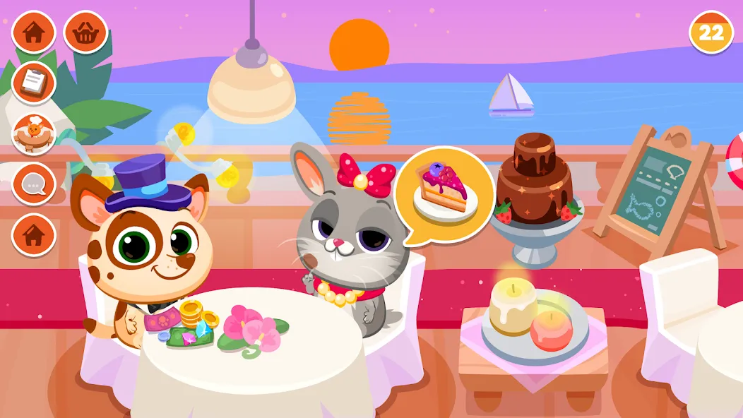 Bubbu Restaurant - My Cat Game [MOD: много монет и все блюда открыты] Screenshot 2