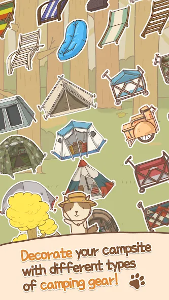 Animal Camping: Idle Camp [MOD: много денег и все открыто] Screenshot 2