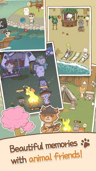 Animal Camping: Idle Camp [MOD: много денег и все открыто] Screenshot 4
