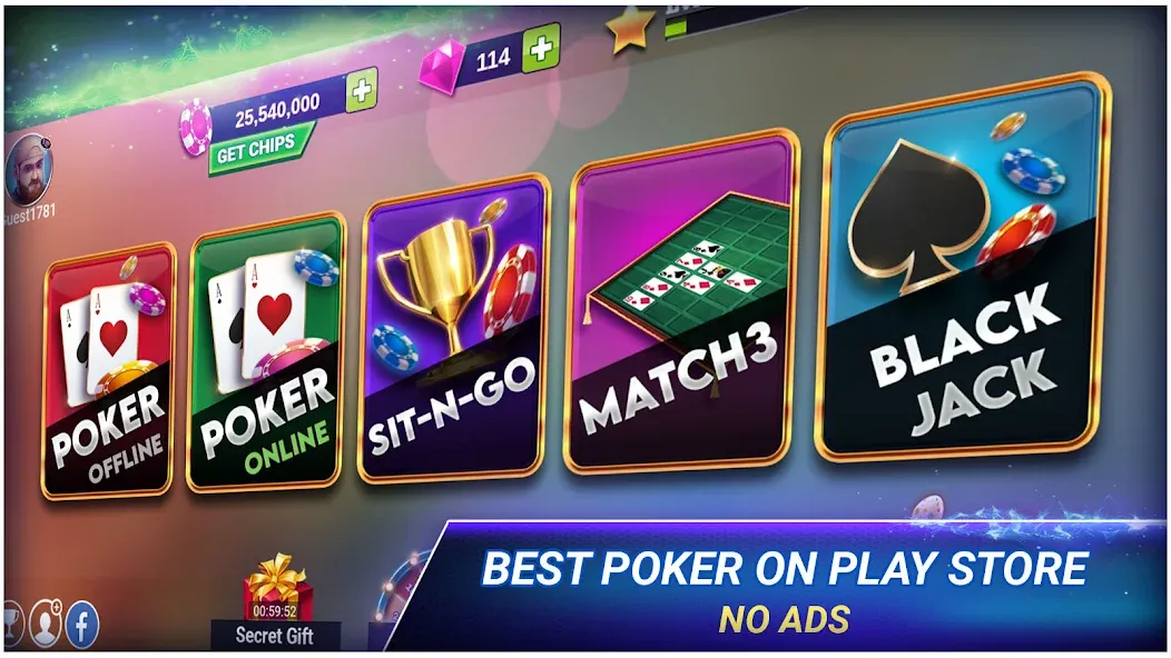 Poker Texas Holdem [MOD: безлимитные фишки и бонусы] Screenshot 2