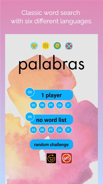 busca palabras: sopa de letras [MOD: безлимитные подсказки и монеты] Screenshot 1