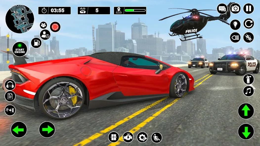 Police Helicopter Chase Game [MOD: безлимитные деньги и всё открыто] Screenshot 4