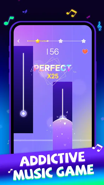 Beat Piano Dance:music game [MOD: новые песни и открыты все уровни] Screenshot 1